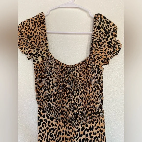 Faithfull The Brand Della Leopard Print Jumpsuit XS/2 - Picture 7 of 12